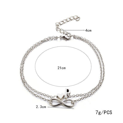 Initial Infinity Anklet Bracelet Best Christmas Gifts For Women