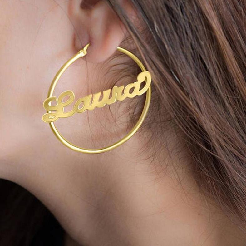 Best Nameplate Earring- Custom Hoop Name Earring