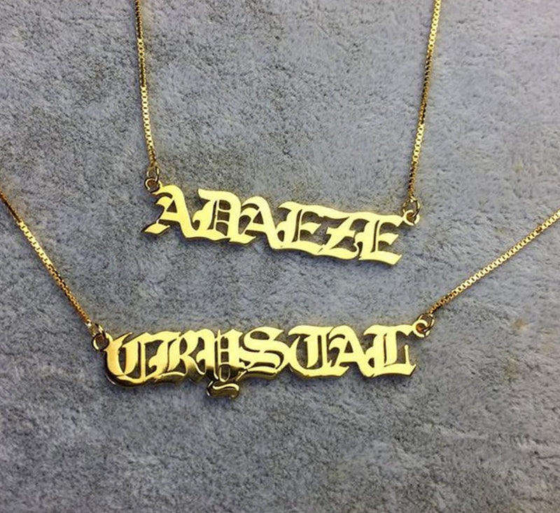 Customized Name Necklace- Old English Version