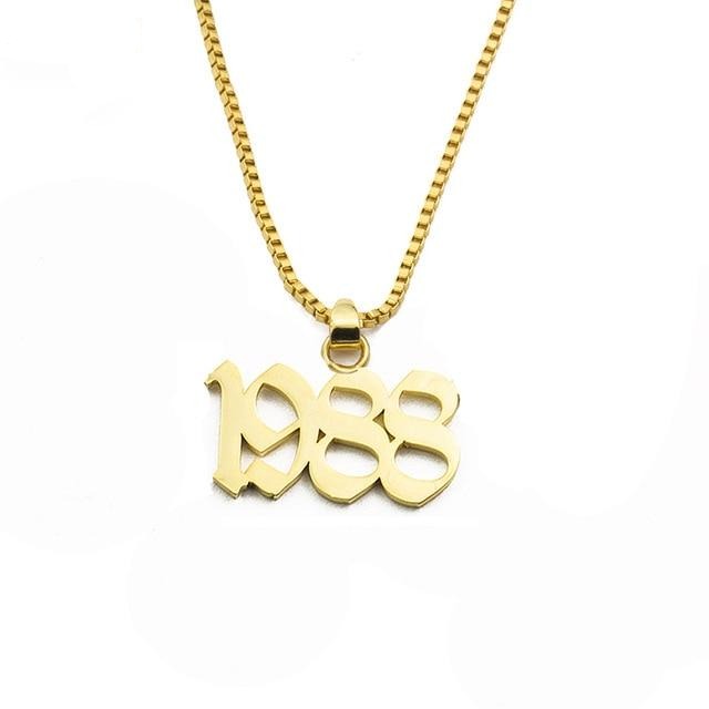 Custom Number Necklace -Custom Year, Date, Number, Code