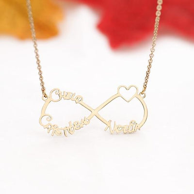 Personalized Heart With Infinity Sign Necklace- Necklace With Infinity Name