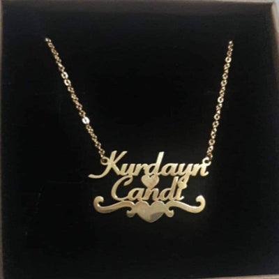 Personalized Couple Name Necklaces With Heart- Best Gift For Grandmom