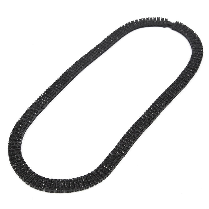 Men's Hip Hop Rock Gold Necklace- 4 ROW Rhinestone Tennis Link Chain