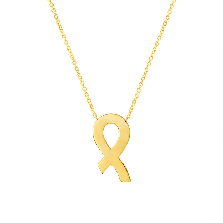 Breast Cancer Awareness Ribbon Pendant Necklace