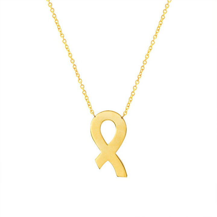 Breast Cancer Awareness Ribbon Pendant Necklace
