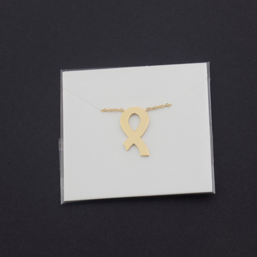 Breast Cancer Awareness Ribbon Pendant Necklace