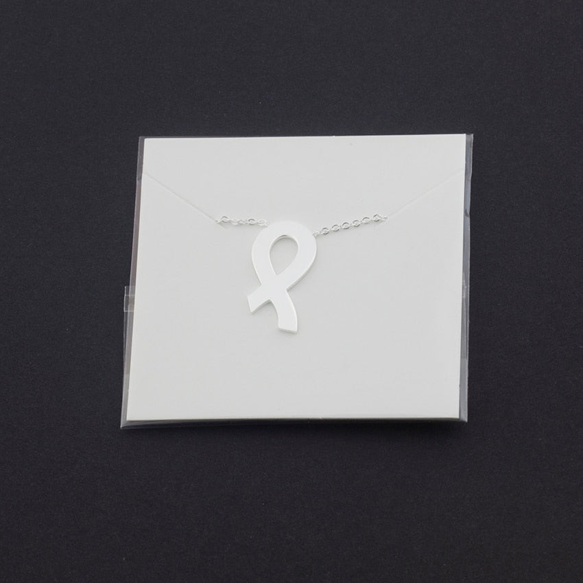 Breast Cancer Awareness Ribbon Pendant Necklace