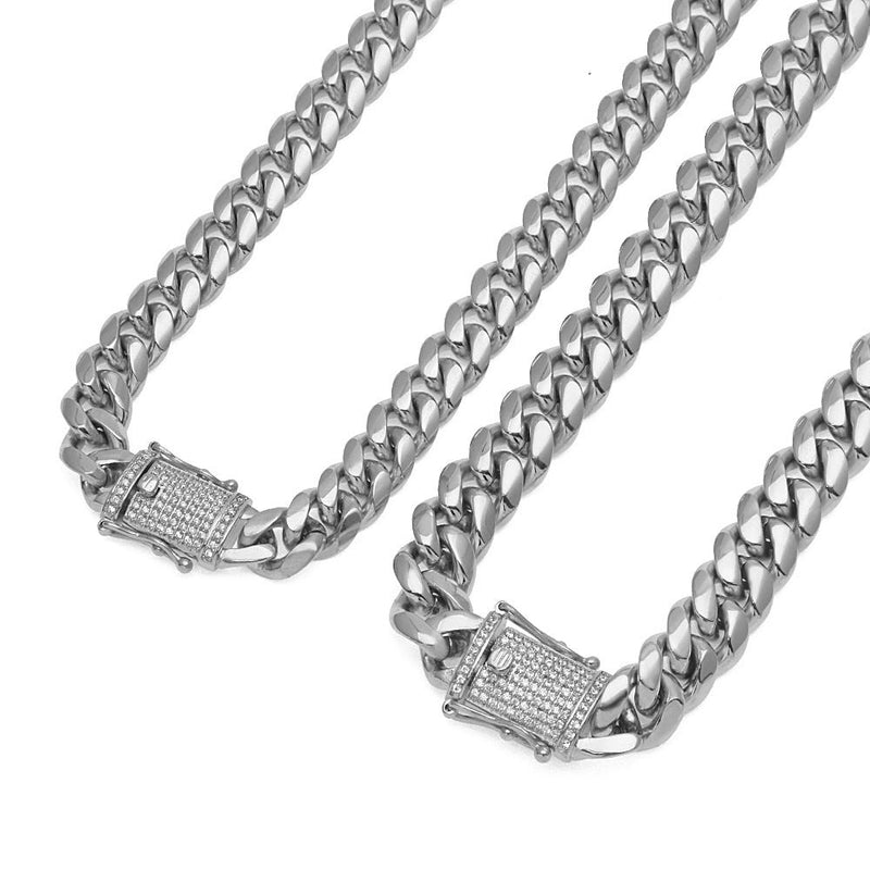 Hip Hop Necklace- Heavy Stainless Steel Miami Cuban Link Chain
