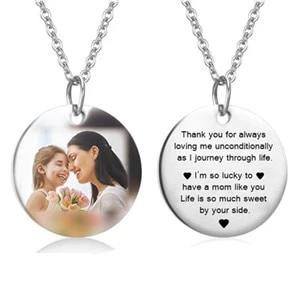 Personalized Photo Necklace-With Back Engraved