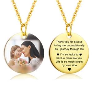 Personalized Photo Necklace-With Back Engraved