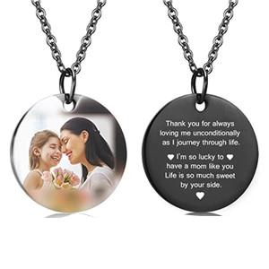Personalized Photo Necklace-With Back Engraved