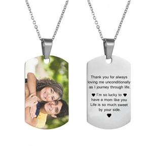 Personalized Photo Necklace-With Back Engraved