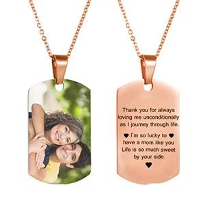 Personalized Photo Necklace-With Back Engraved