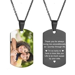 Personalized Photo Necklace-With Back Engraved