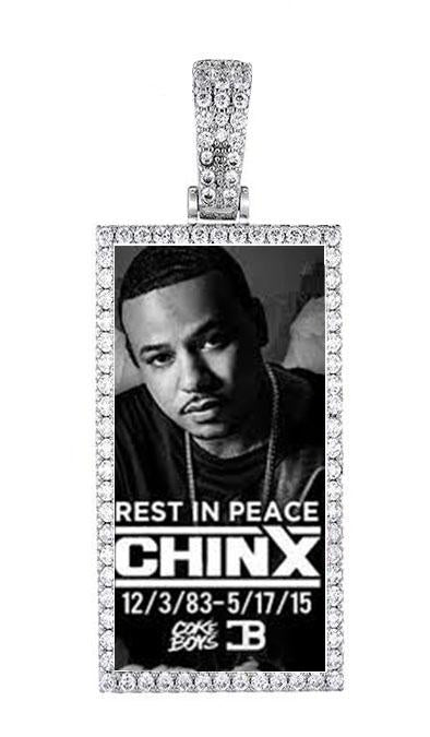 Custom Made Rectangle Photo Medallion Hip-hop Necklace