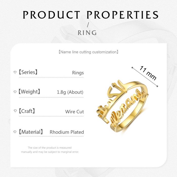 Double Name Ring-Best Valentine's Day Gifts For Women