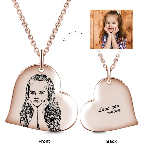 Personalized Heart Photo Necklace- Picture Pendant