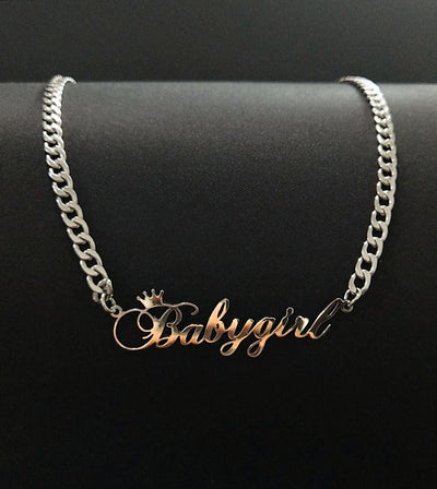 gold plated name necklace