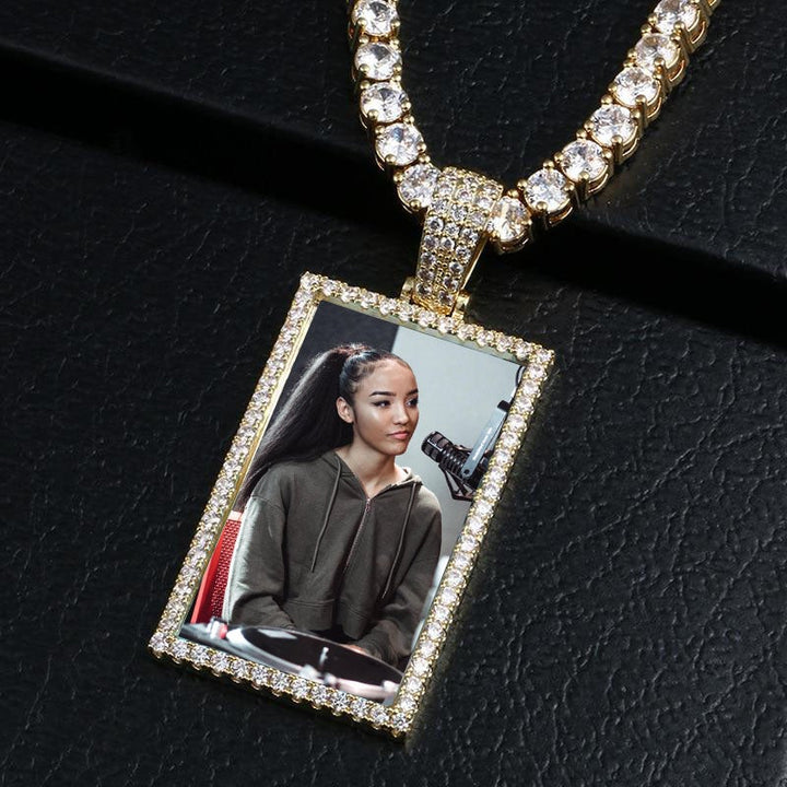Square Pendant Necklace- Best Photo Necklace For Valentines Day Gift- Valentine Gifts For Women