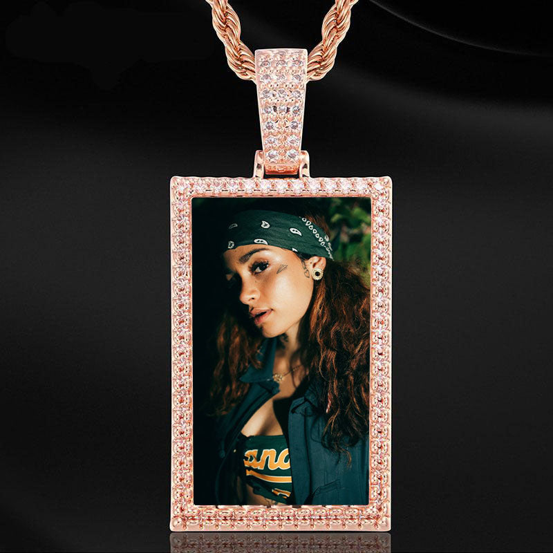 Custom Made Square Photo Medallion Necklaces Christmas Gifts For Women