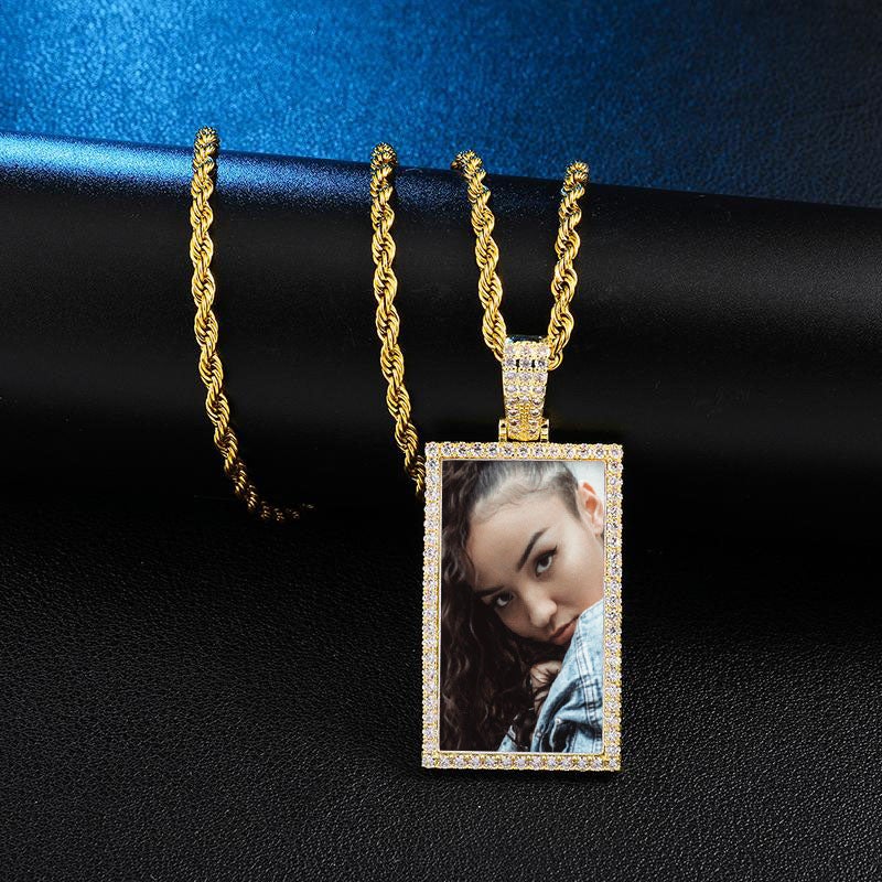 Square Pendant Necklace- Best Photo Necklace For Valentines Day Gift- Valentine Gifts For Women