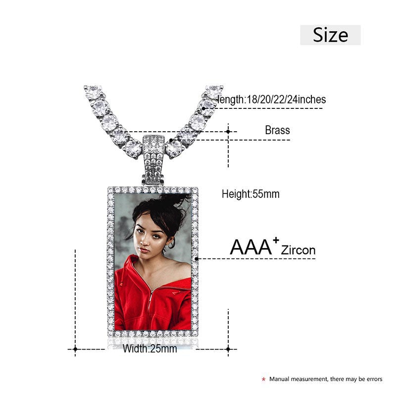 Square Pendant Necklace- Best Photo Necklace For Valentines Day Gift- Valentine Gifts For Women
